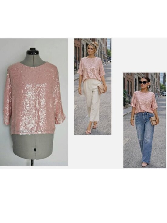 Lapointe Tops - SALLY LAPOINTE moda operandi sequin oversized t-shirt tee goop top $890 us-8